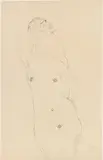 Gustav Klimt, Standing Lovers (study for "Adam and Eva"), 1917, pencil on paper; framed