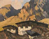 Oskar Mulley, Hill farm, c. 1925, oil on canvas; framed