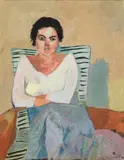 Kurt Absolon, Adele in an armchair, 1957, oil on canvas; framed