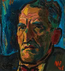 Max Weiler, Portrait of Hans Bator, 1948, oil on canvas; framed