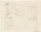 Pablo Picasso, Minotaure caressant une Femme" from "La Suite Vollard, 1933, etching on paper Vergé de Montval with watermark "Picasso"; framed