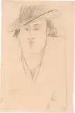 Amedeo Modigliani, Portrait of a man, 1917, pencil on paper; framed