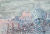 Kurt Moldovan, Venice, 1977, watercolour on paper; framed