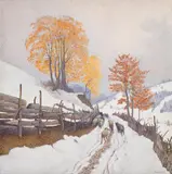 Friedrich Beck, Winter landscape, 1912, oil on canvas; framed