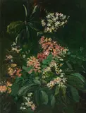 Anton Filkuka, Chestnut blossom, oil on panel; framed