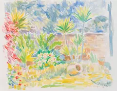 Lisl Engels, Landscape on Ibiza, 1996, watercolour on paper; unframed