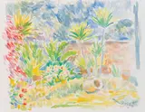 Lisl Engels, Landscape on Ibiza, 1996, watercolour on paper; unframed