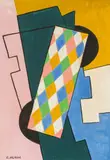 Georges Valmier, Composition géométrique, gouache on paper; framed