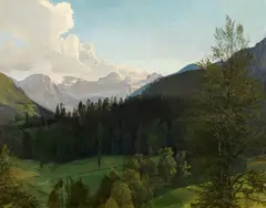 Hans Frank, View towards Dachstein, 1942, oil on cardboard; framed