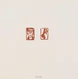 Egon Schiele, Männerkopf, Mutter und Kind, c. 1916, rubber cut on paper; unframed