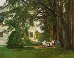 Raoul Frank, Im Park von Oberalm, 1916, oil on canvas; framed