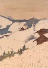 Friedrich König, Hochreith, 1899, mixed media on paper; unframed