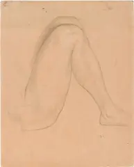 Friedrich König, Leg study, pencil on paper; unframed