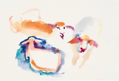 Maria Lassnig, Sheep, watercolour on paper; unframed