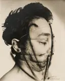 Arnulf Rainer, Gummikunst, photograph, overpainted; framed