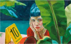 Xenia Hausner, Ten, 2019, acrylic on chromolithograph on Hahnemühle paper, unicum; framed