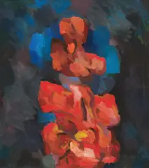 Mario Decleva, Rote Figur, 1967, oil on canvas; framed