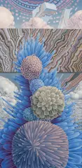 Wolfgang Hutter, Blue bouquet, 1983, oil on hardboard; framed