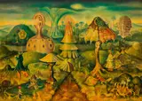 Karl Hodina, Großes Märchen, oil on panel; framed