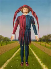 Josef Bramer, Kaspar in Herbstlandschaft, 1990, oil on canvas; framed