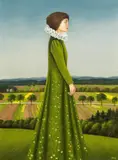 Josef Bramer, Vroni im Sommerkleid, 1989, oil on canvas; framed