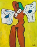 Alfred Kornberger, Nude with wings, 1995, oil on canvas; framed