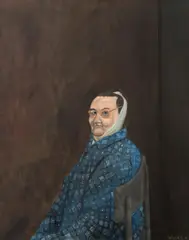 Walter Navratil, Old woman, 1979, tempera on canvas; framed