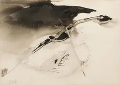 Paul Jenkins, Untitled, India ink on paper; framed