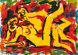 Otto Muehl, Untitled, 1983, mixed media on paper; framed