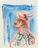 George Condo, Untitled, 1985, watercolour on paper; framed