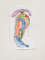 Kurt Hüpfner, Untitled, 1983, mixed media on paper, laminated on cardboard; framed