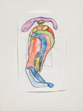 Kurt Hüpfner, Untitled, 1983, mixed media on paper, laminated on cardboard; framed