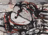 Walter Eckert, Couple, 1991, mixed media on paper; framed