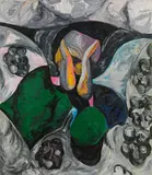 Hubert Schmalix, Untitled, 1983, oil on canvas; framed