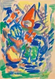 Hubert Schmalix, Kleines Strandgut 1, 1981, watercolour on paper; framed