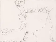 Johann Jascha, Ich weiß nicht aß ich Käse oder Proscuto, 1979, graphite on paper; unframed