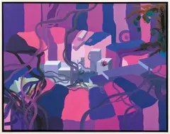 Franz Ackermann, Untitled, 2003, oil on canvas; framed