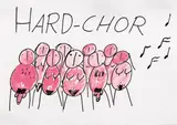 Alf Poier, Hard-Chor" (from the stage programme: Zen, The Making of Dada), 1999, mixed media on paper; framed