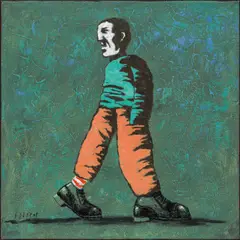 Gerhard Gepp, Rückschritt, 2008, acrylic on canvas; framed
