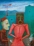 Hermann Serient, The expert, 2004, oil on canvas; framed