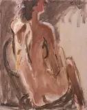 Georg Eisler, Female nude from behind, 1986, oil on canvas; framed