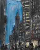 Georg Eisler, Kleines Nachtbild II, 1992, oil on canvas; framed