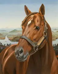 Rainer Stern, Portrait of a horse, 2016, oil on panel; framed