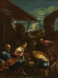 Worship of the shepherds by called Jacopo Bassano Jacopo da Ponte, oil on canvas, sold Dec 2022