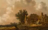 Jan van Goyen, Farmstead with fisherman