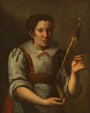 Antonio Cifrondi, Woman with spindle, oil on canvas