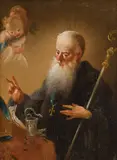 Franz Anton Maulbertsch, Saint Benedict of Nursia, oil on metal