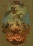 Johann Josef Anton Huber, Angel's Fall (design for the ceiling fresco in the parish church of St. Michael in Osterbuch), c. 1768, oil on canvas
