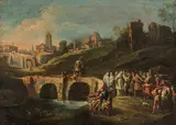 Gaspare Diziani, Lucius Albinus offering his chariot to the Vestals