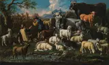 called Rosa Da Tivoli Philipp Peter Roos, Landscape with shepherds, cows, sheep and goats, oil on canvas
